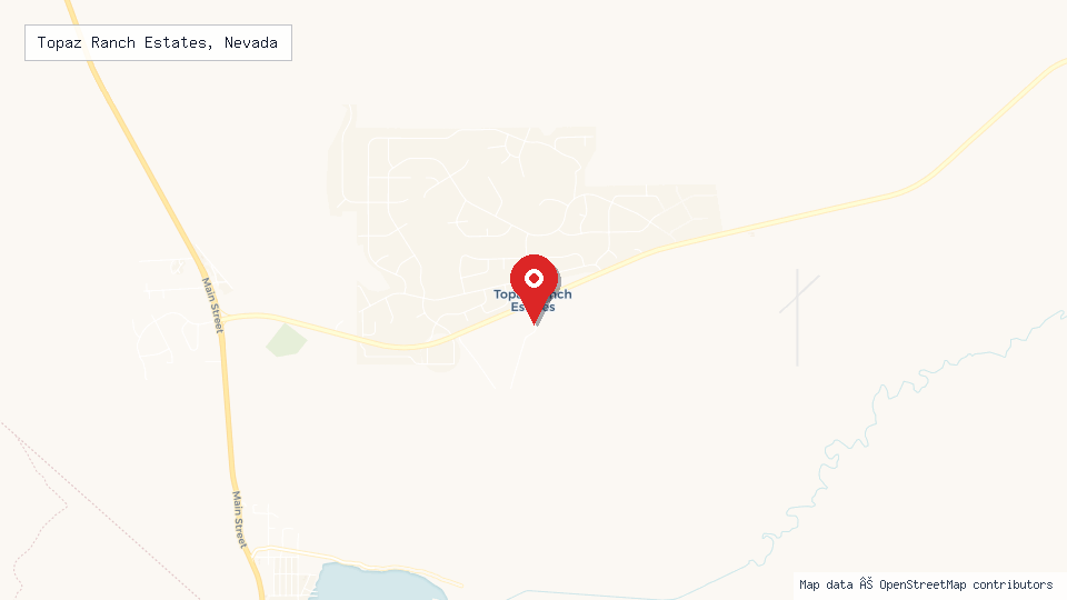 Street map of Topaz Ranch Estates, Nevada with location pin