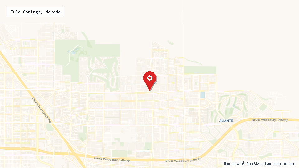 Street map of Tule Springs, Nevada with location pin