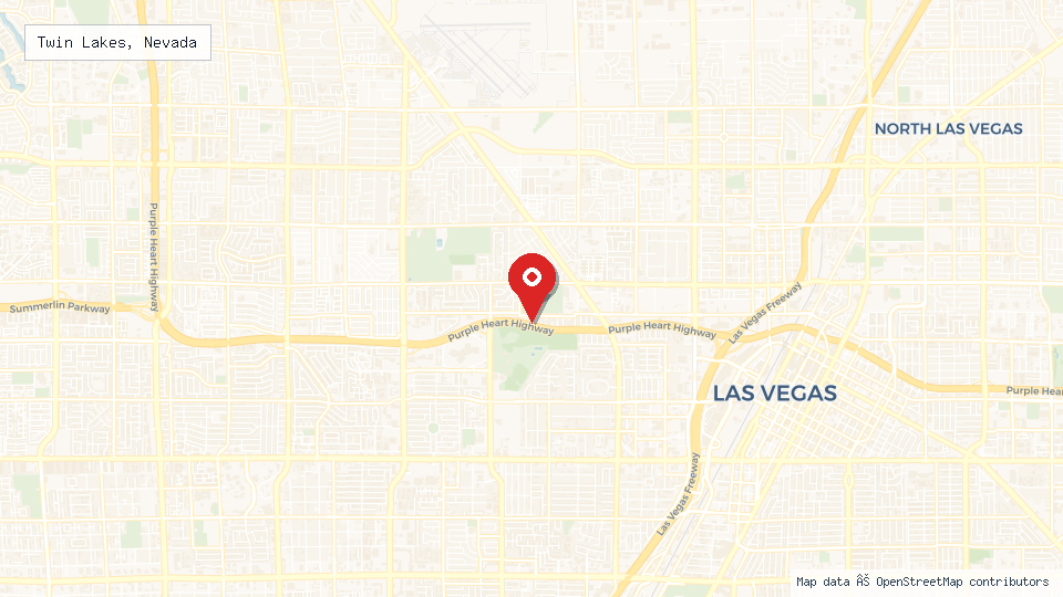 Street map of Twin Lakes, Nevada with location pin