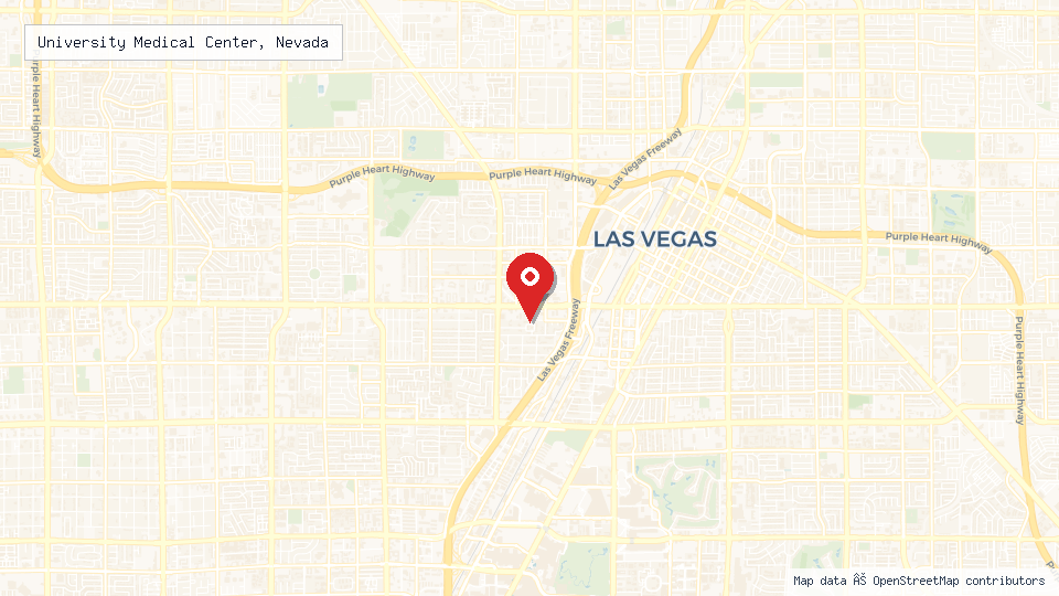 Street map of University Medical Center, Nevada with location pin