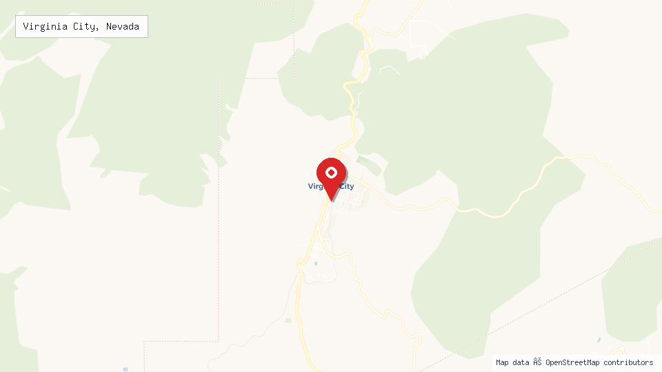 Street map of Virginia City, Nevada with location pin