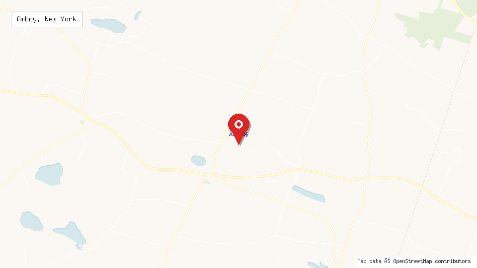 Street map of Amboy, New York with location pin