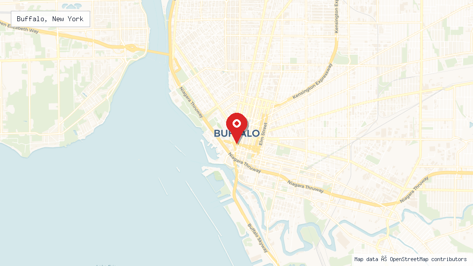 Street map of Buffalo, New York with location pin