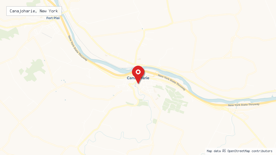 Street map of Canajoharie, New York with location pin