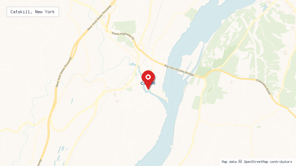 Street map of Catskill, New York with location pin