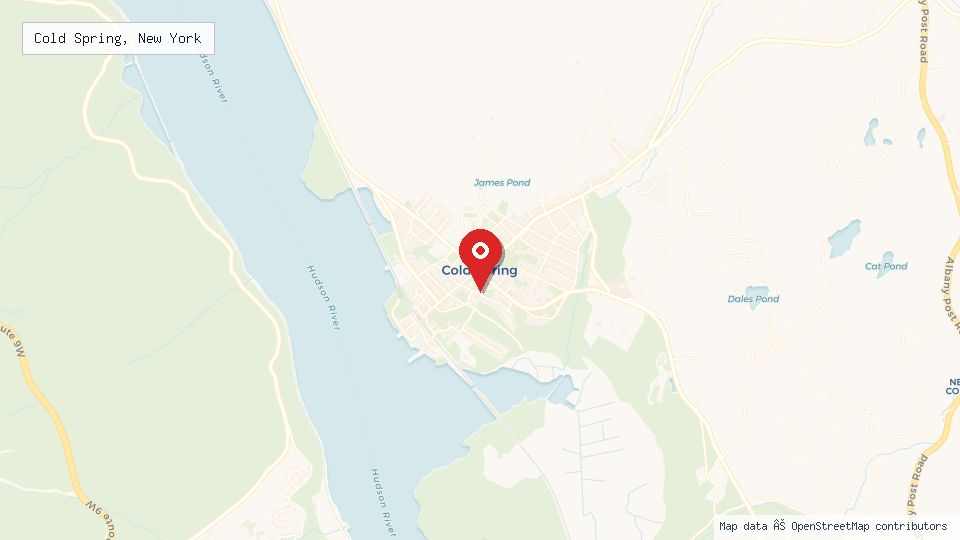 Street map of Cold Spring, New York with location pin