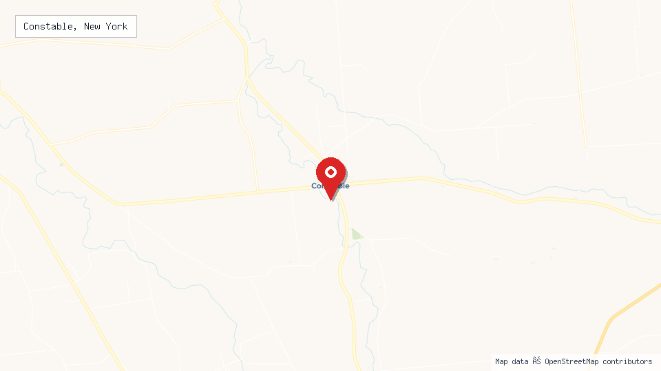 Street map of Constable, New York with location pin