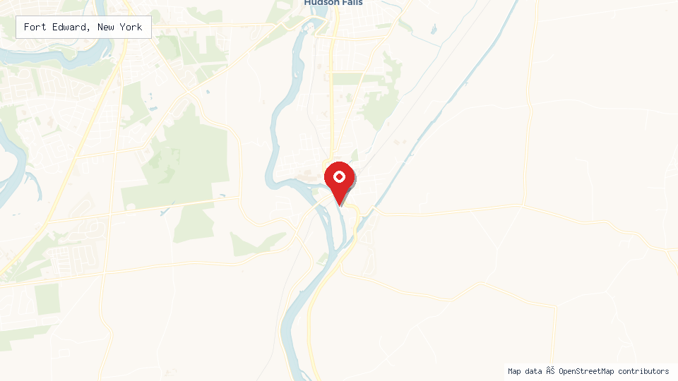 Street map of Fort Edward, New York with location pin