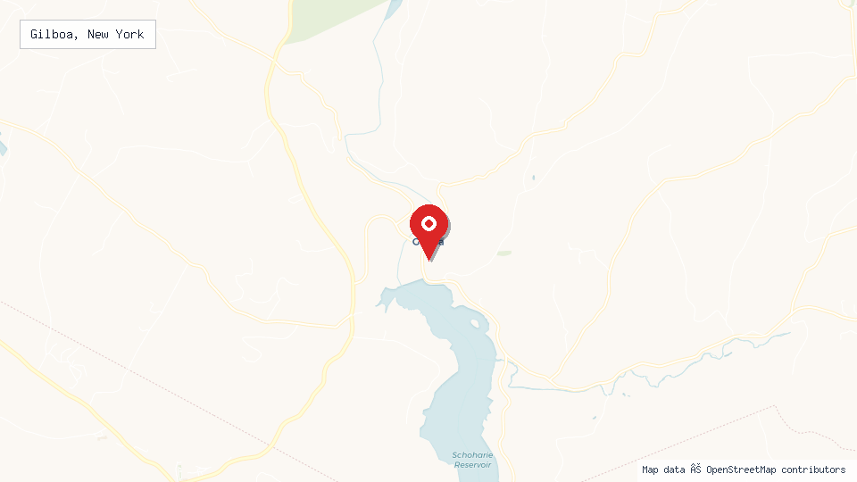 Street map of Gilboa, New York with location pin