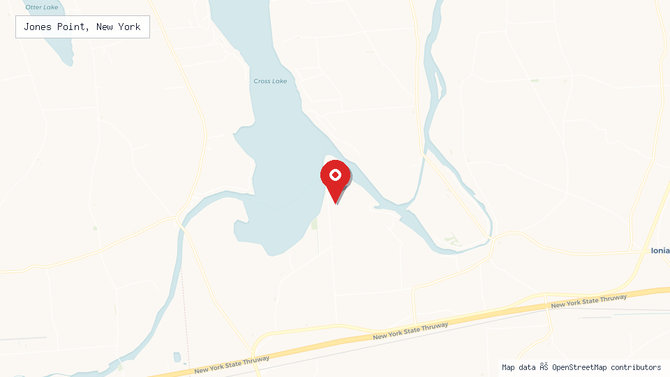 Street map of Jones Point, New York with location pin