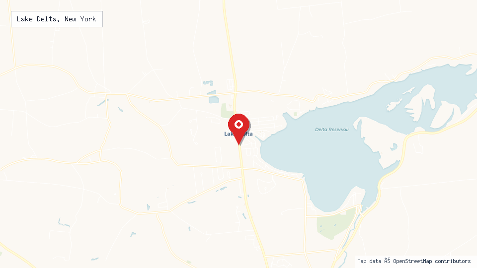 Street map of Lake Delta, New York with location pin