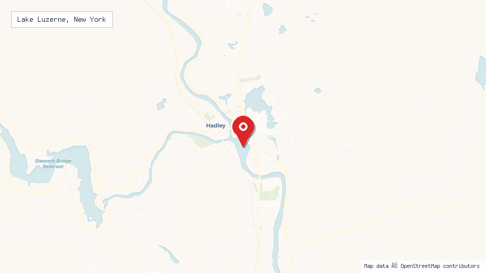 Street map of Lake Luzerne, New York with location pin