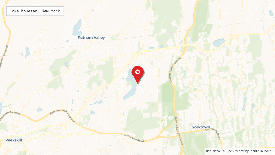 Street map of Lake Mohegan, New York with location pin