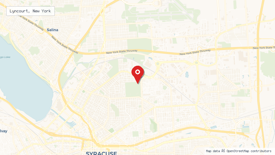 Street map of Lyncourt, New York with location pin
