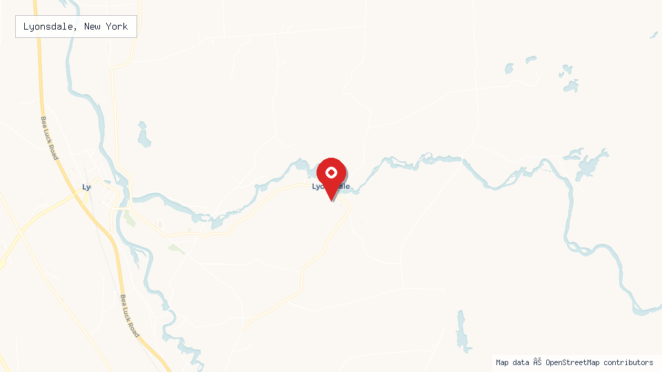 Street map of Lyonsdale, New York with location pin