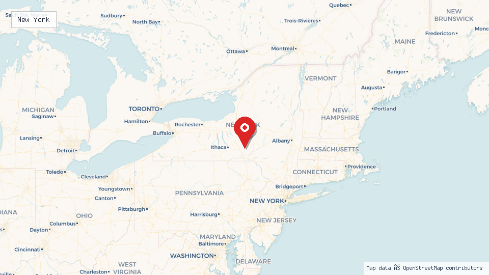 Street map of New York with location pin