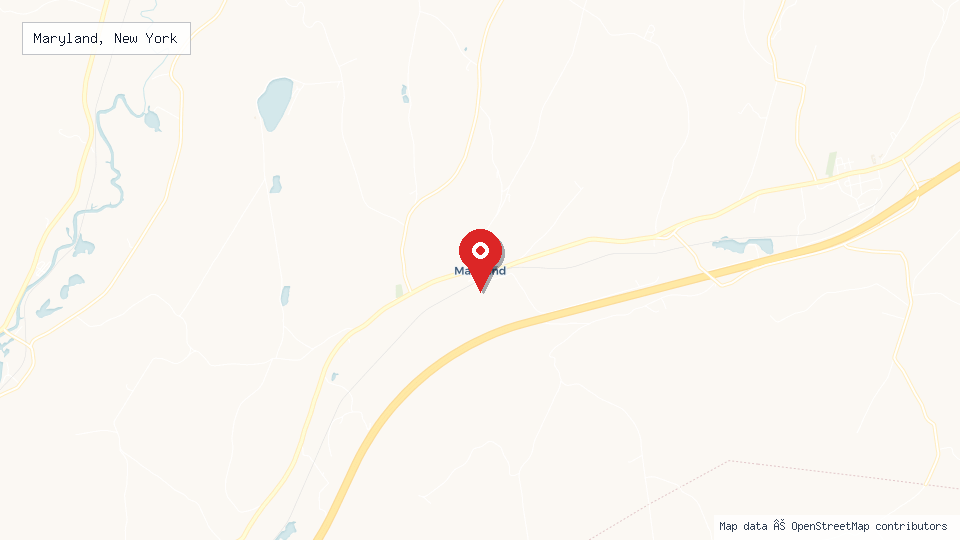 Street map of Maryland, New York with location pin