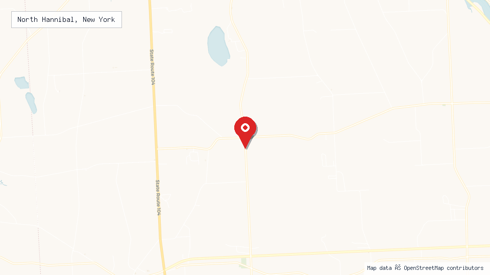 Street map of North Hannibal, New York with location pin