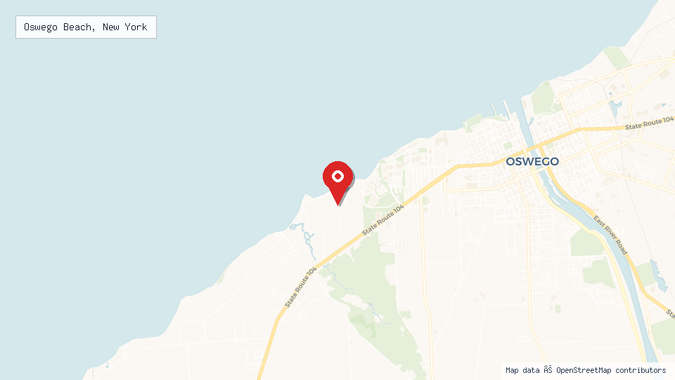 Street map of Oswego Beach, New York with location pin