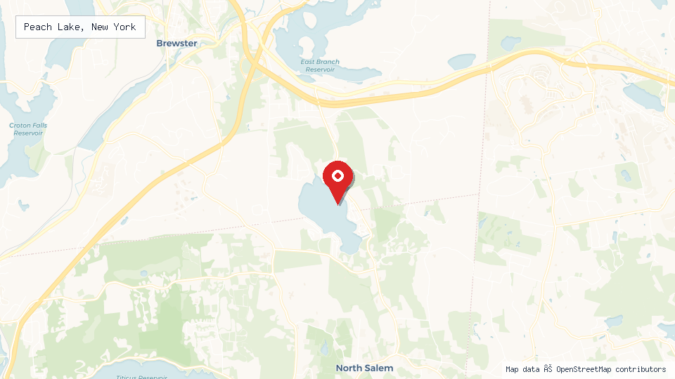Street map of Peach Lake, New York with location pin