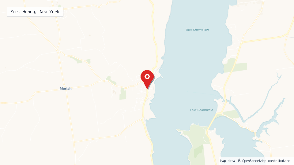 Street map of Port Henry, New York with location pin