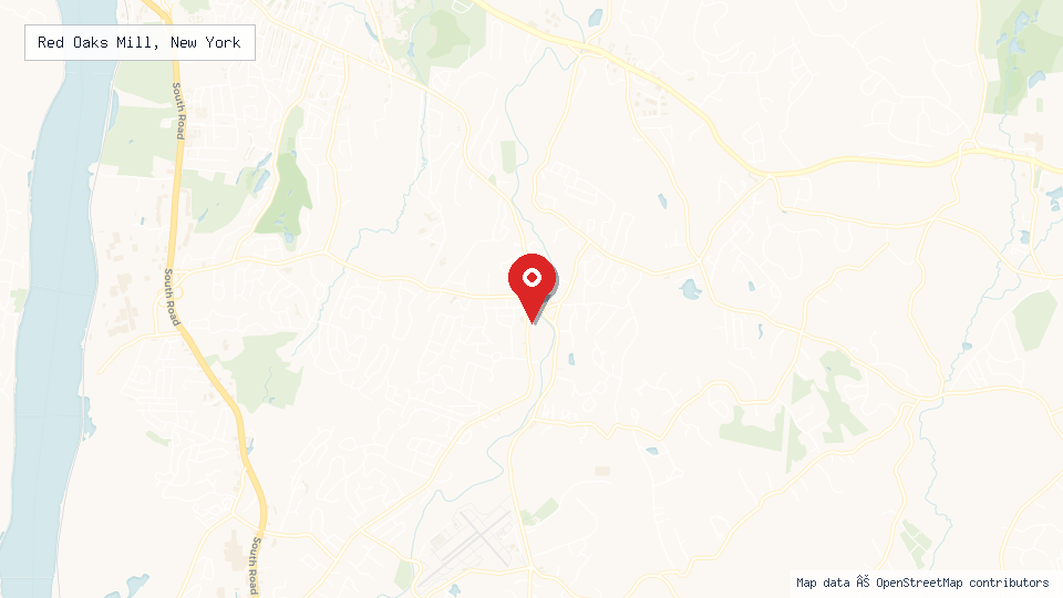 Street map of Red Oaks Mill, New York with location pin