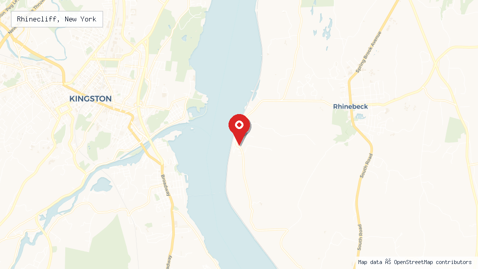 Street map of Rhinecliff, New York with location pin