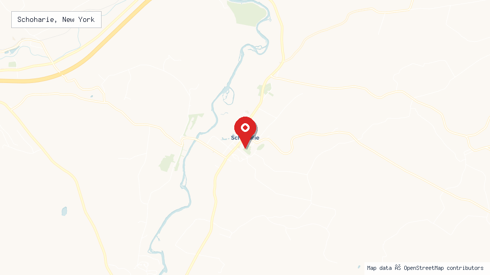 Street map of Schoharie, New York with location pin