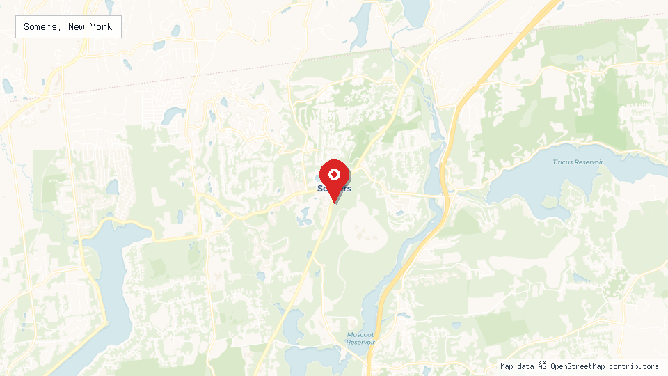 Street map of Somers, New York with location pin