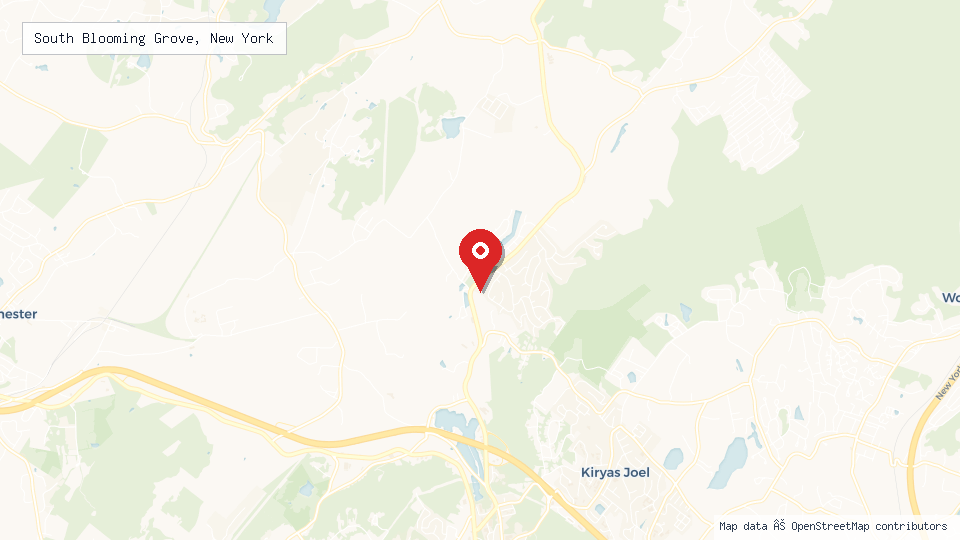 Street map of South Blooming Grove, New York with location pin