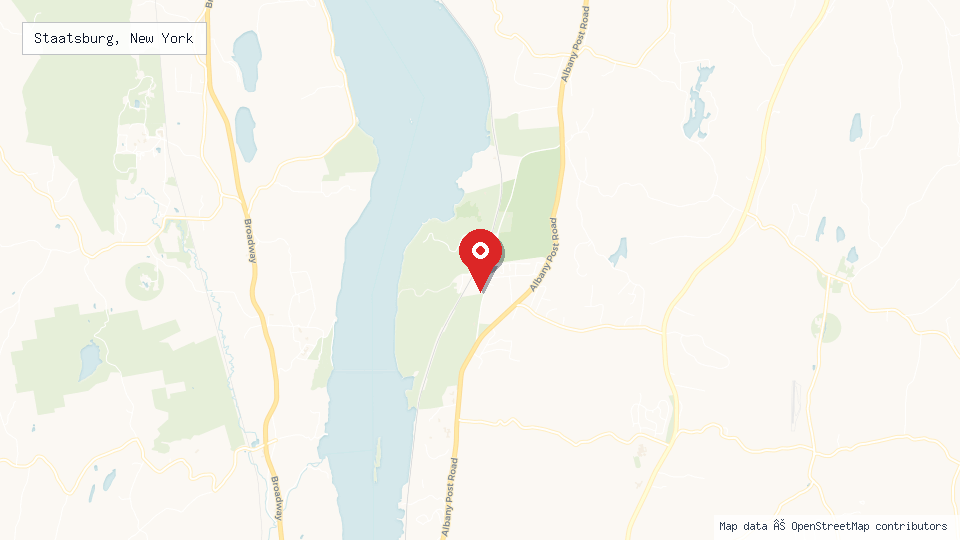 Street map of Staatsburg, New York with location pin