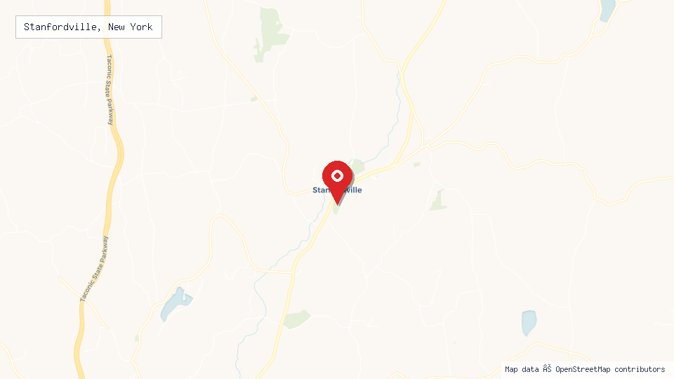 Street map of Stanfordville, New York with location pin