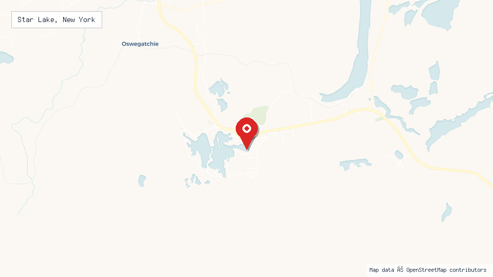 Street map of Star Lake, New York with location pin