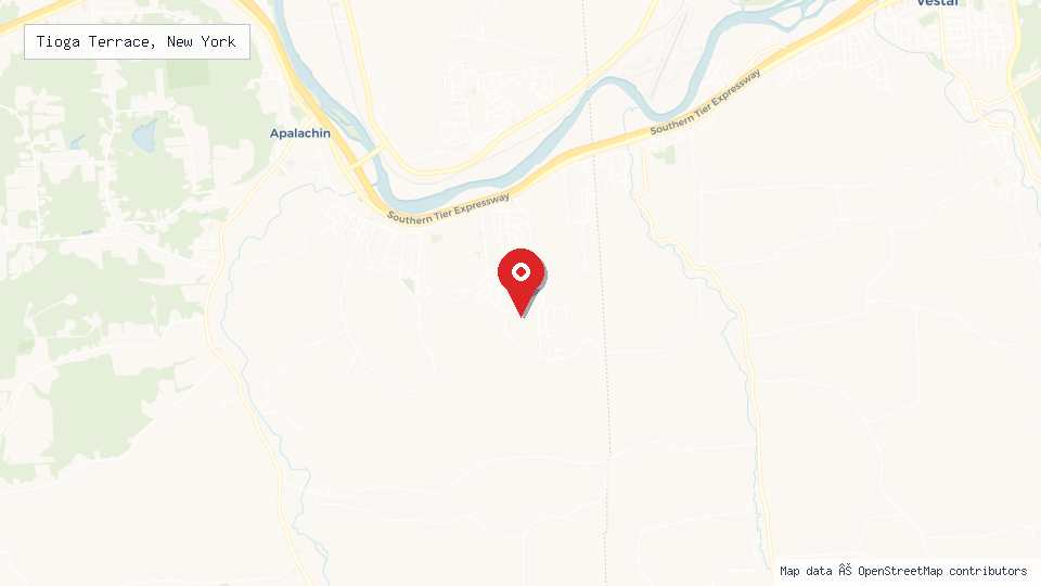 Street map of Tioga Terrace, New York with location pin