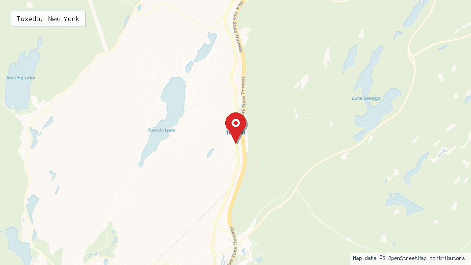 Street map of Tuxedo, New York with location pin