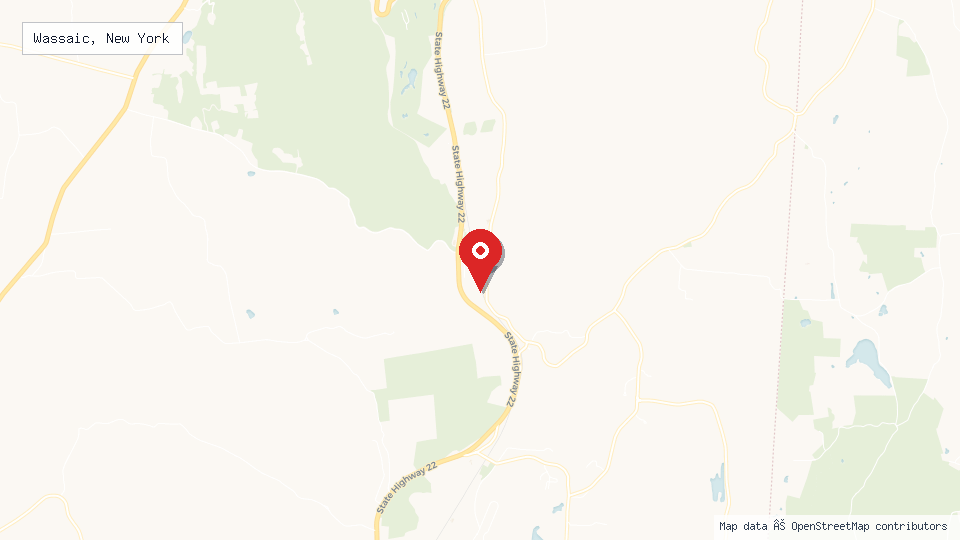 Street map of Wassaic, New York with location pin
