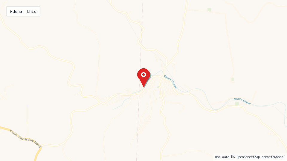 Street map of Adena, Ohio with location pin