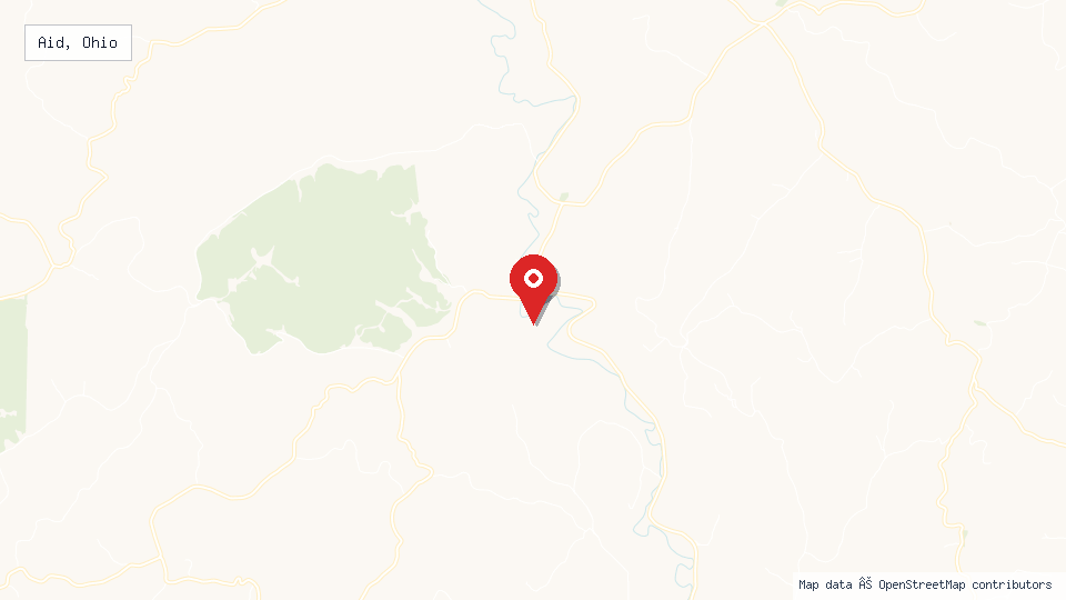 Street map of Aid, Ohio with location pin
