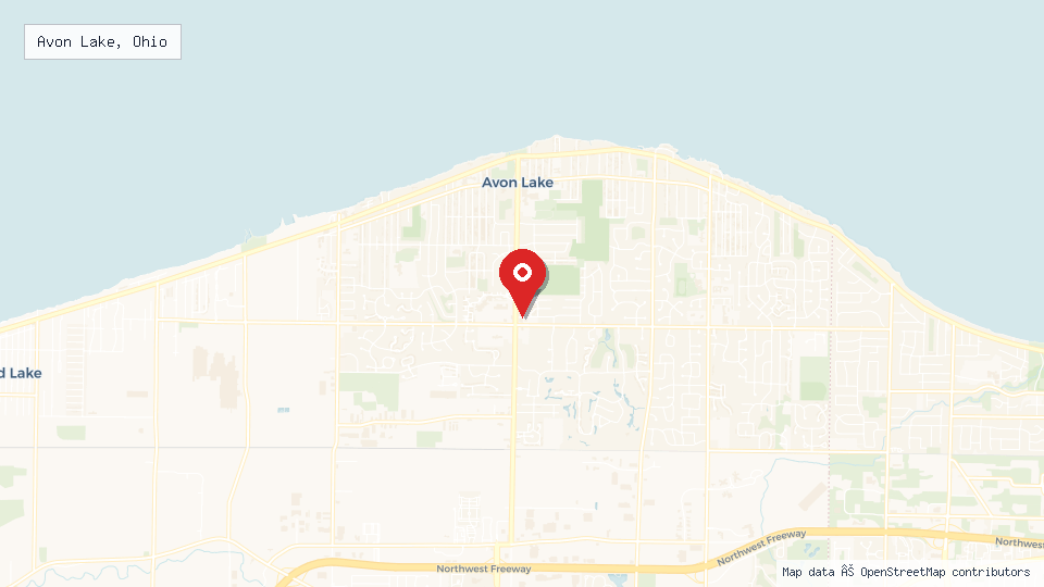 Street map of Avon Lake, Ohio with location pin