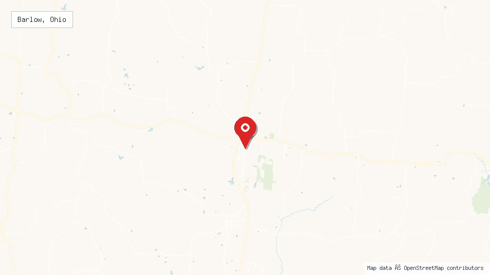 Street map of Barlow, Ohio with location pin