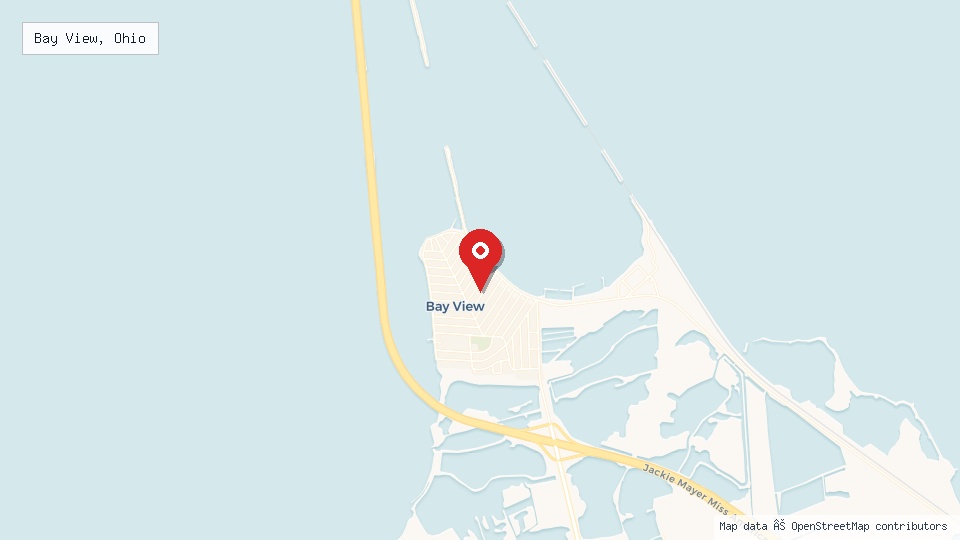 Street map of Bay View, Ohio with location pin