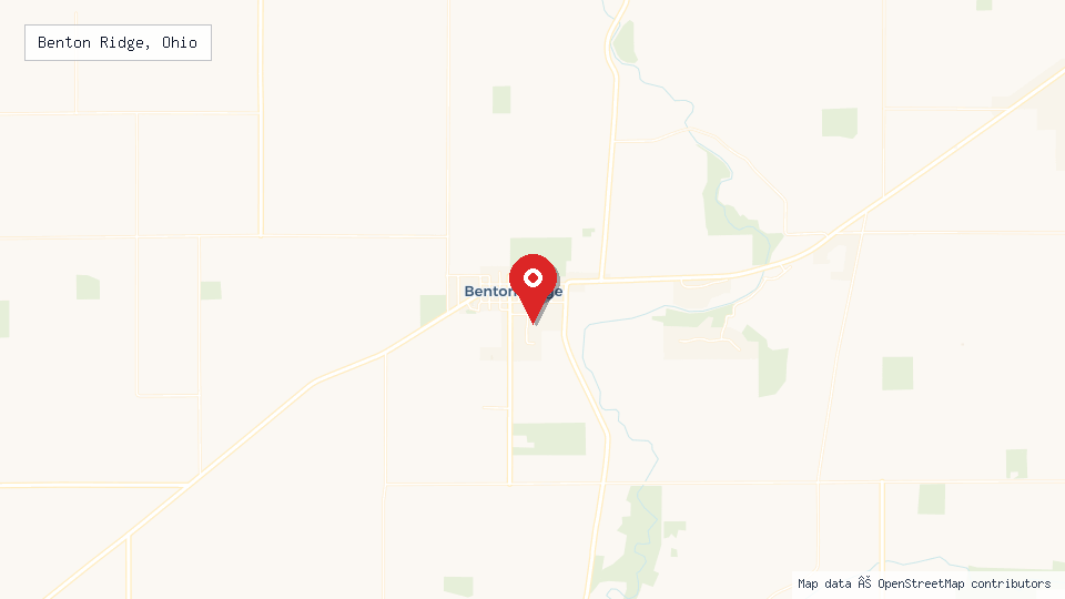 Street map of Benton Ridge, Ohio with location pin