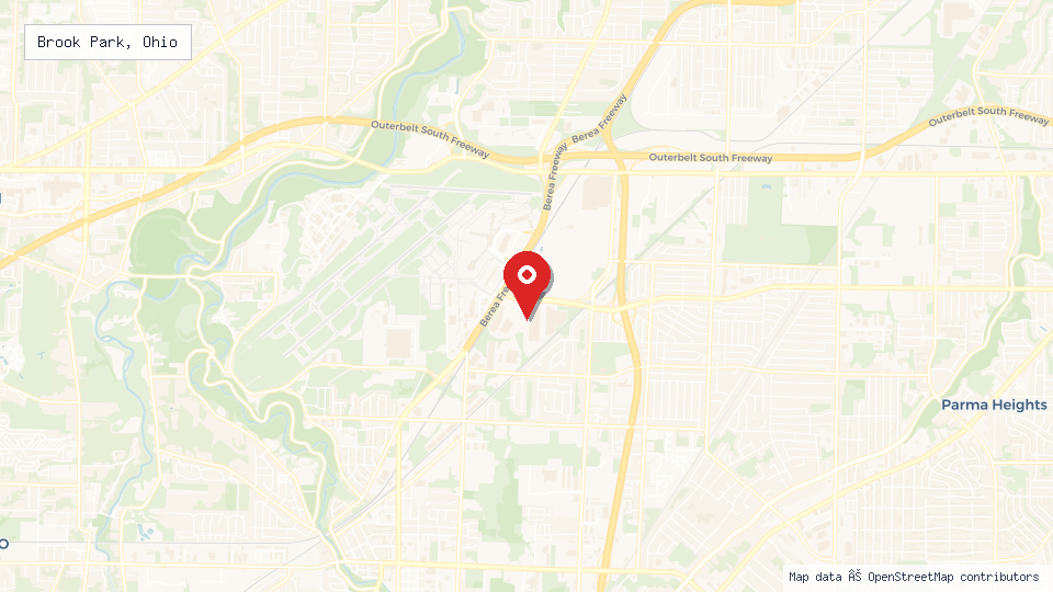 Street map of Brook Park, Ohio with location pin