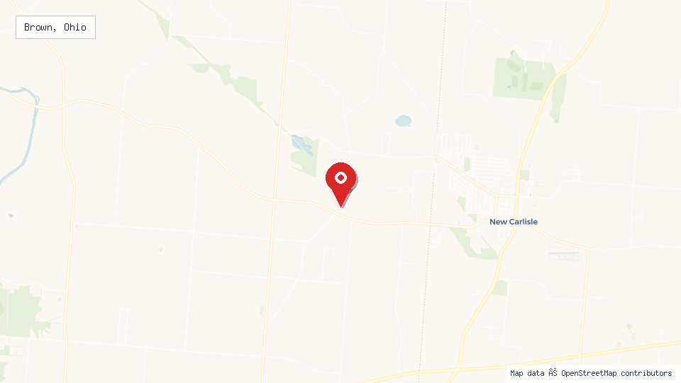 Street map of Brown, Ohio with location pin