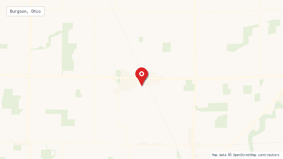 Street map of Burgoon, Ohio with location pin
