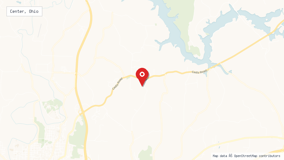 Street map of Center, Ohio with location pin