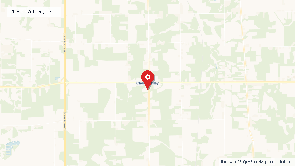 Street map of Cherry Valley, Ohio with location pin
