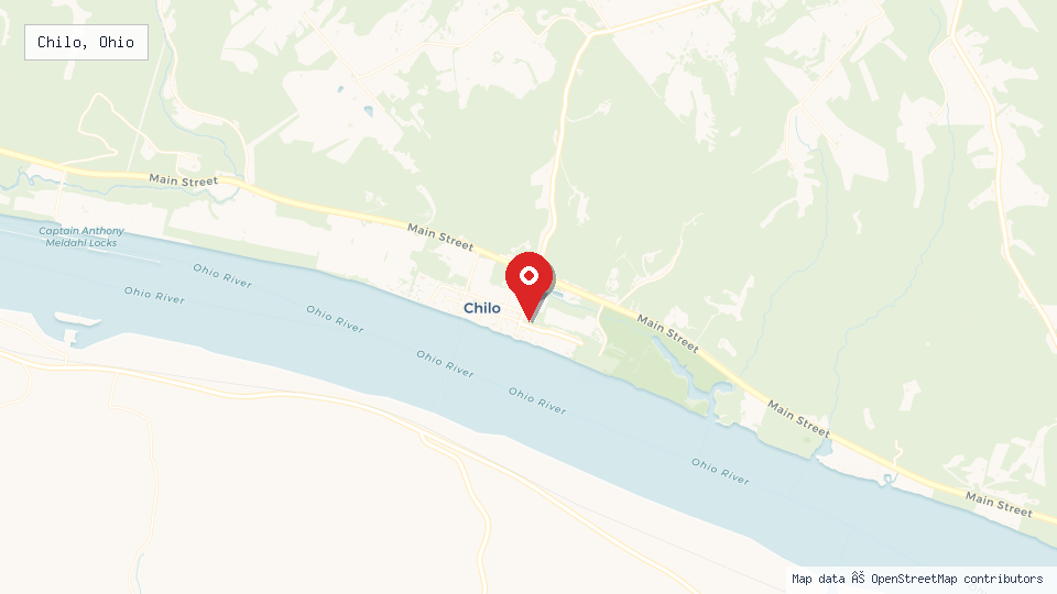Street map of Chilo, Ohio with location pin