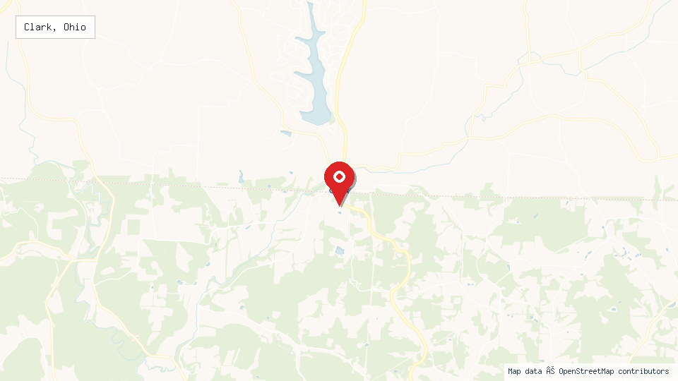 Street map of Clark, Ohio with location pin
