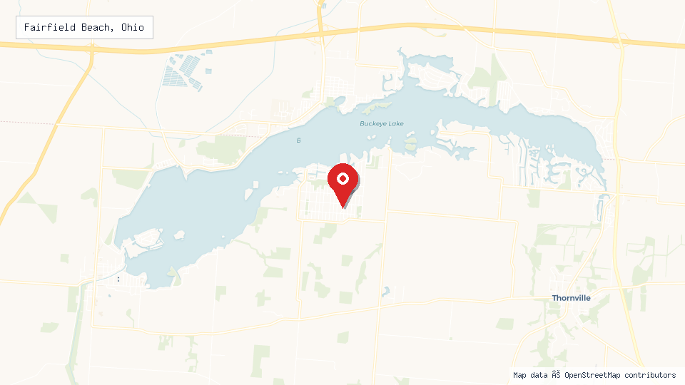Street map of Fairfield Beach, Ohio with location pin